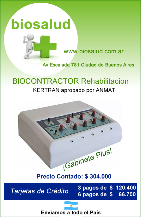 Producto - Biocontractor  Rehabilitacion Musc, TENS, iontoforesis, Kertran Gr Gabinete Plus