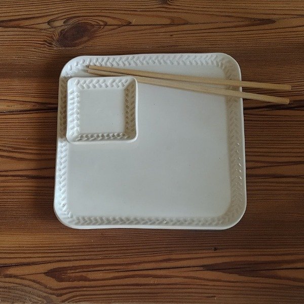 Producto - Plato Cuadrado natural - Entrega inmediata
