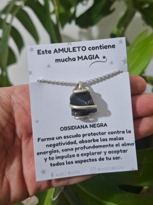 Producto - Collar Obsidiana Negra