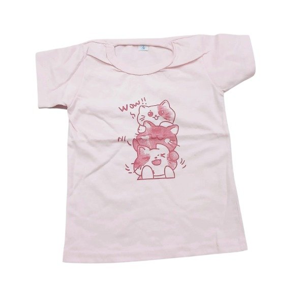 Producto - Remera nena "Gatito" T4 rosa