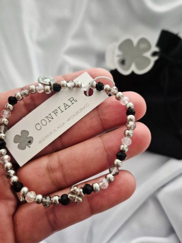 Producto - Pulsera Acero Trébol (Gris)
