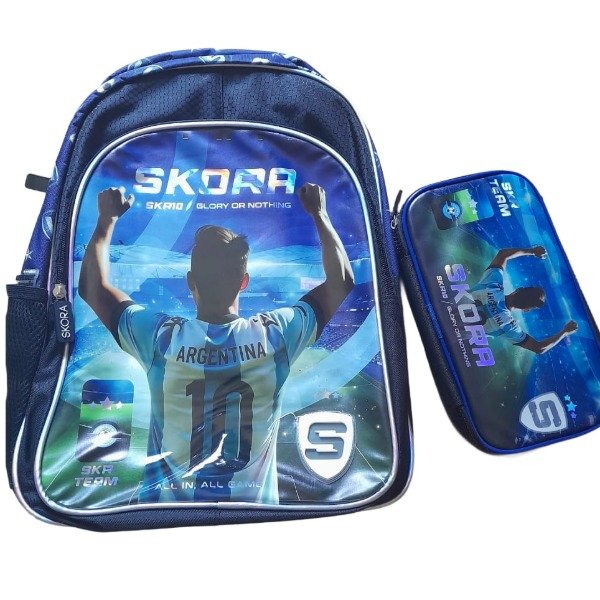 Producto - Mochila +cartuchera skora futbol