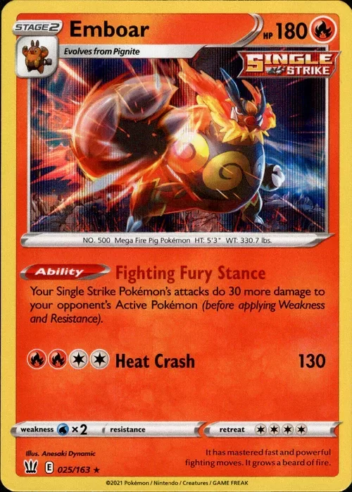 Producto - Emboar - 025/163 - Battle Styles - Holo