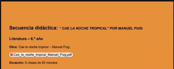 Producto - Cae la noche tropical SECUENCIA DIDÁCTICA - 1