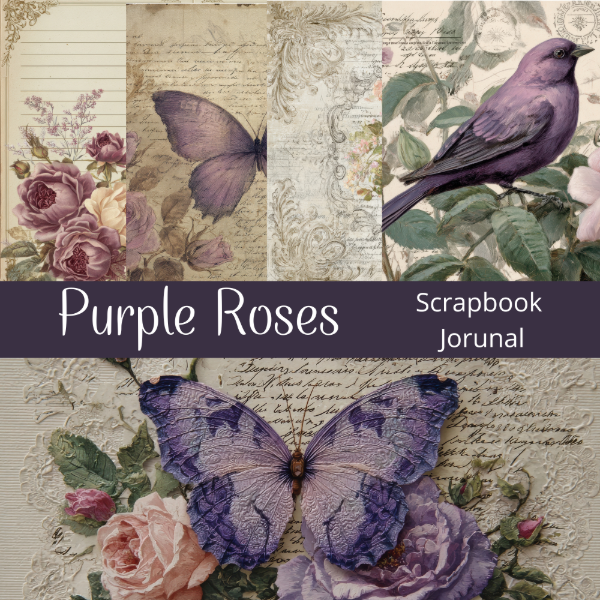 Producto - Purple Roses - Papeles para scrapbooking y Journaling  - SC81