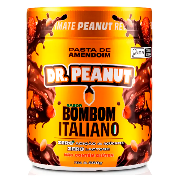 Producto - PASTA DE MANÍ SABORIZADA 600 grs - DR. PEANUT BOMBÓN ITALIANO