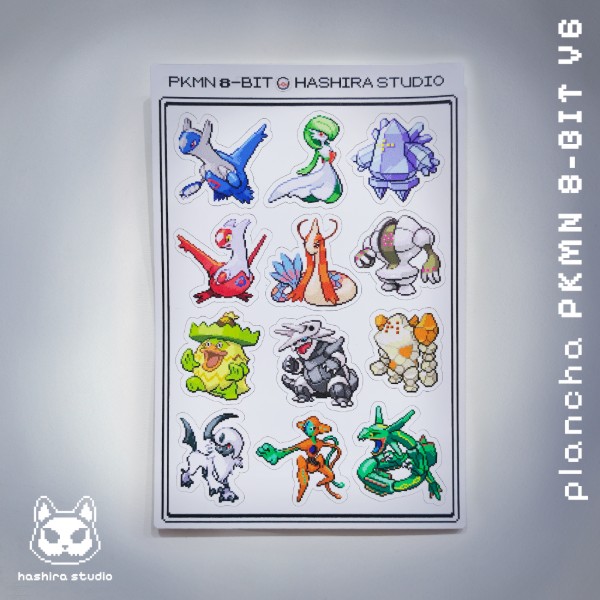 Producto - Plancha de Stickers PKMN 8-BIT - V6