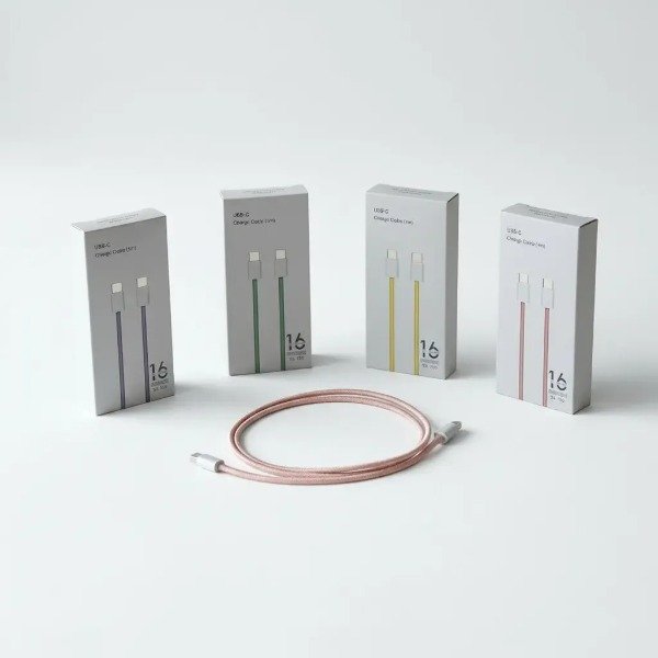 Producto - Cable para Iphone 16 USB c a USB c Mallado SX 120 Rosa - 0