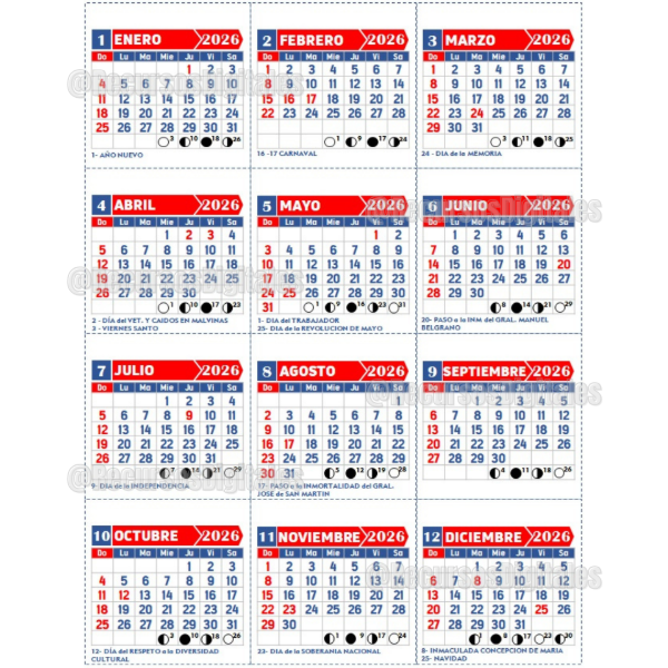 Producto - Calendario Mingon y de escritorio