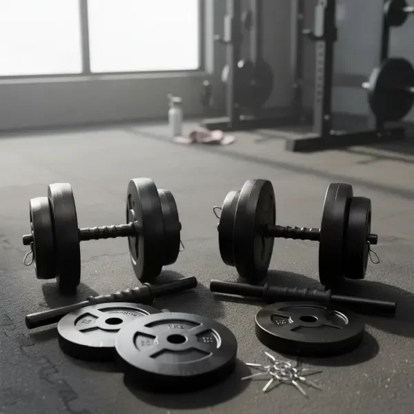 Producto - Mancuernas + 14 Kg. Discos Pesas Pvc. Sonnos Color Negro