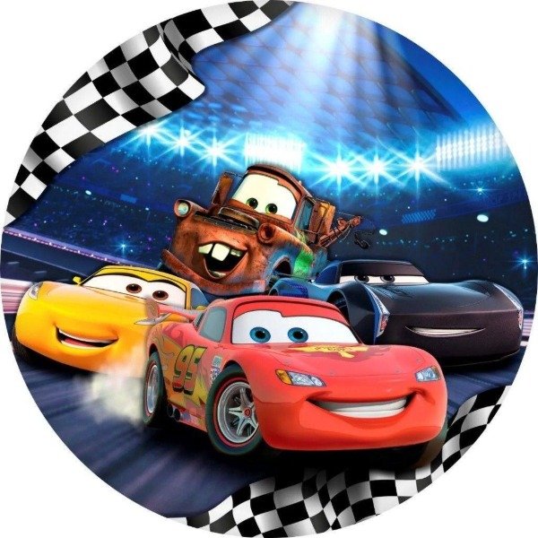 Producto - Lamina comestible redonda 20cm cars 3