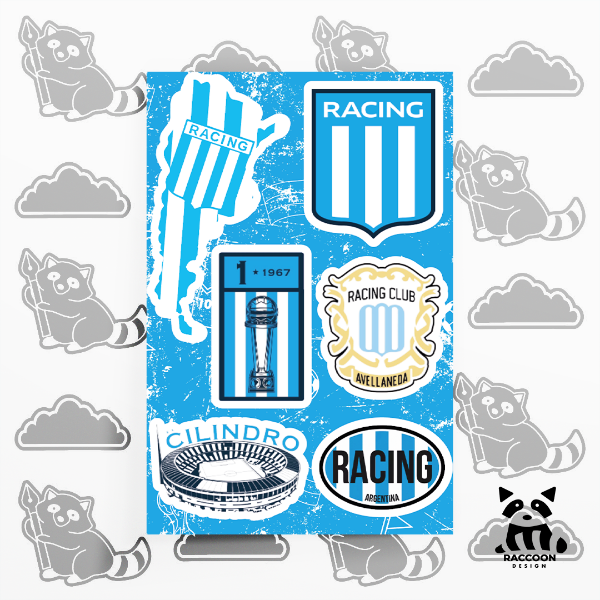 Producto - Plancha de Stickers Racing