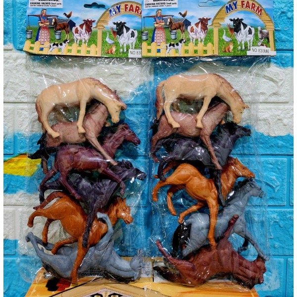 Producto - Set caballos de goma por 6