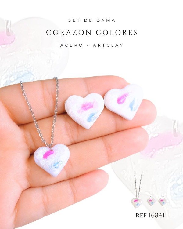 Producto - SET CORAZON COLORES REF 16841