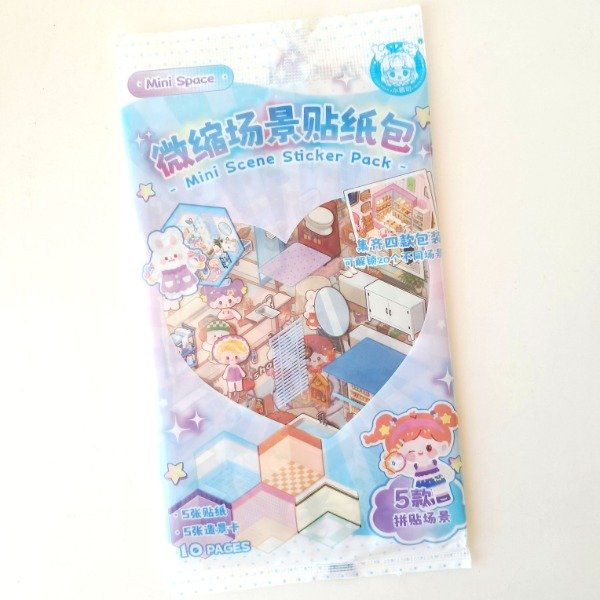 Producto - Set de stickers Mini Escenas 3d (Celeste)