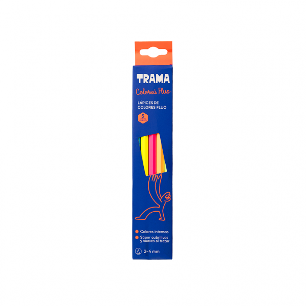 Producto - Lapices de Colores Trama Fluo x5 + NOMBRE Y APELLIDO