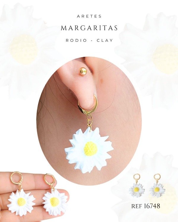 Producto - ARETES MARGARITAS REF 16748