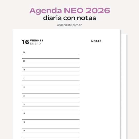 Producto - AGENDA NEO 2026 (diaria con notas)