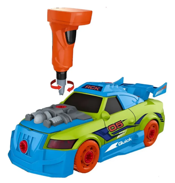 Producto - Auto Desarmable 2 En 1 Con Destornillador A Pilas Color Verde - 1