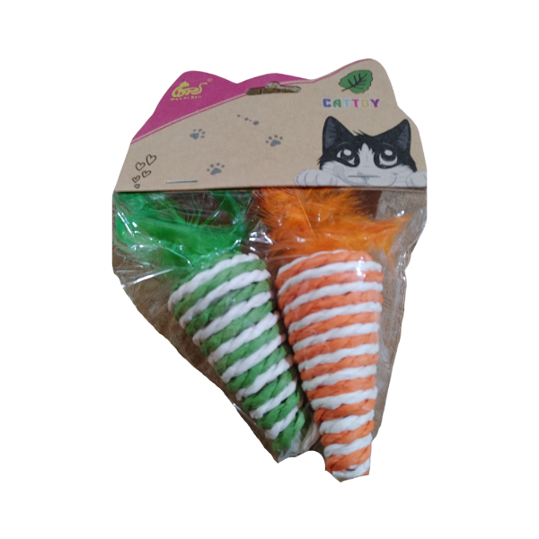 Producto - Juguete Para Gatos Zanahoria Con Hilo Sisal Y Plumita pack x2 unidades - 2