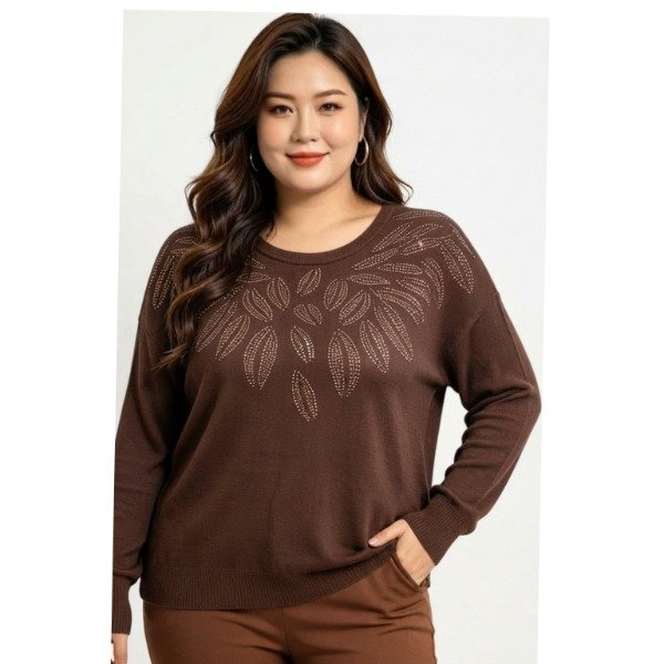 Producto - Sweter Bremer Choco con hojas con tachitas. Talle 5(46) - 0