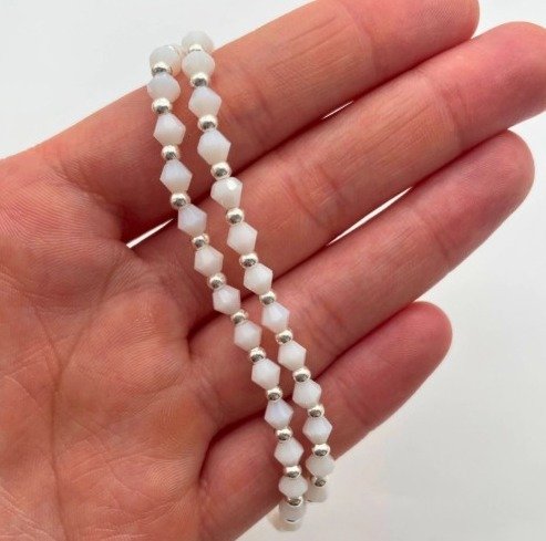 Producto - Collar Cristal Bicono Blanco
