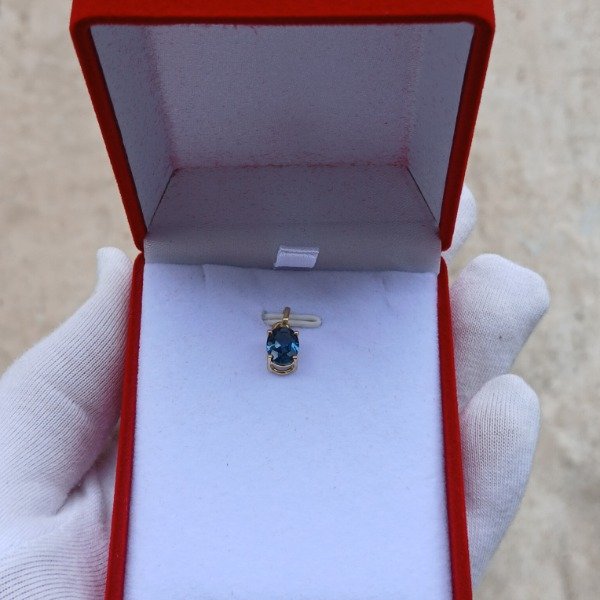 Producto - Dije Oro 18 kt. con topacio london blue (tratado) - (sin cadena) - 7