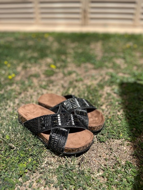 Producto - Sandalias Mora Brillo Negra