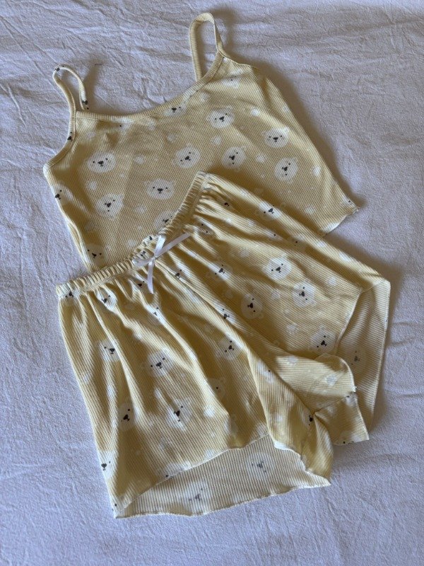 Producto - Pijama Morley Corto Ositos amarillo pastel