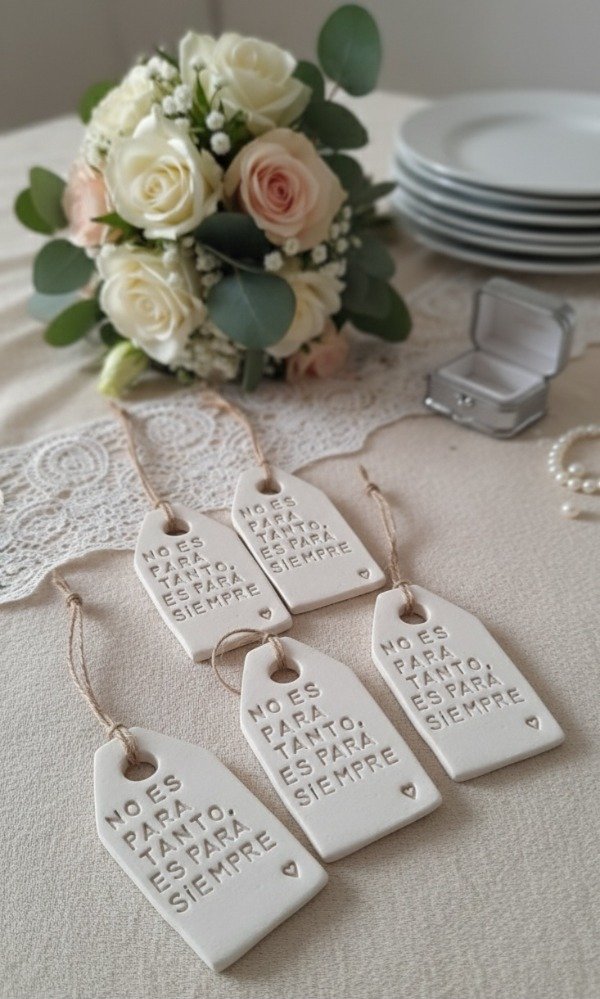 Producto - 25 Tag Souvenir Personalizado Cerámica Perfumada