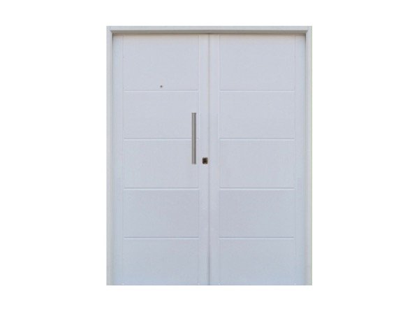 Producto - Puerta doble chapa inyectada doble hoja con barral blanca