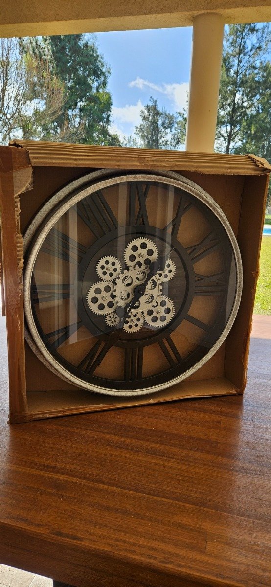 Producto - Reloj de pared marco gris plata - 51 cm - C1215 G