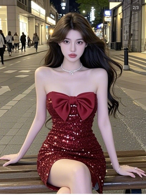 Producto - Vestido rojo con moño rojo