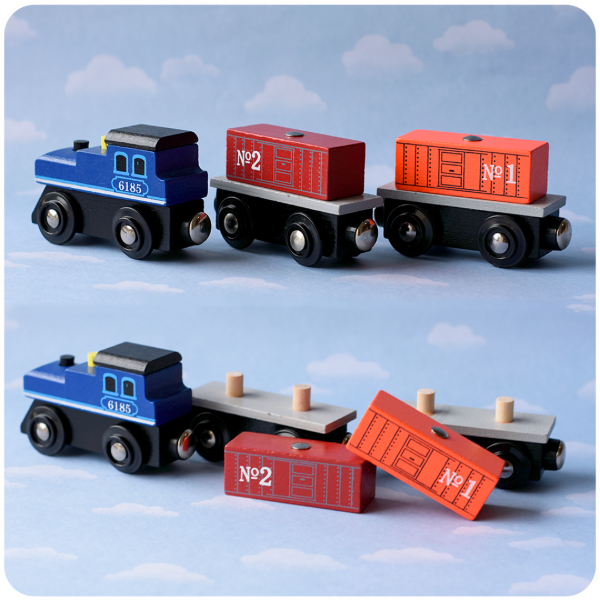 Producto - Locomotora con Vagones Imantados y Encastrables