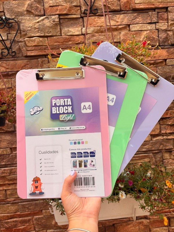 Producto - Porta block light tamaño a4 SIFAP PASTEL
