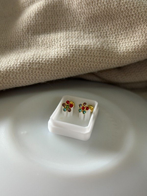 Producto - Abridores Flores Multicolor Acero Dorado