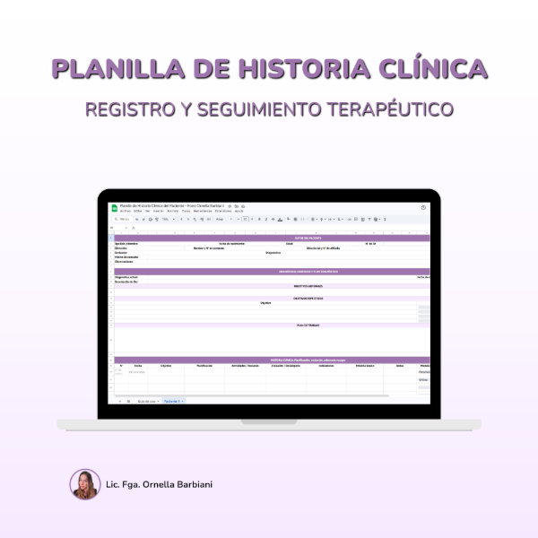 Producto - Planilla de Historia Clínica del Paciente