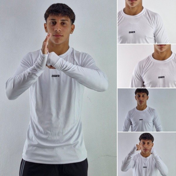 Producto - Camiseta Entrenamiento Manga larga  alto rendimiento Blanca