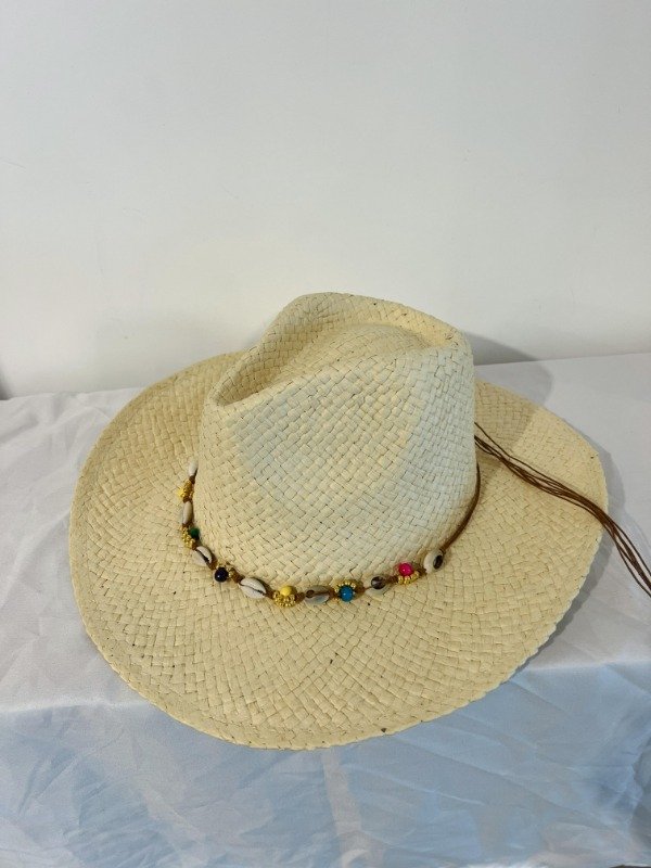 Producto - Sombrero rafia cowboy con caracoles