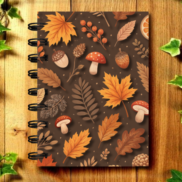 Producto - Encargá: ECO LIBRETA - "Otoño Oscuro" 80 Hojas A6 - Anillo en lateral