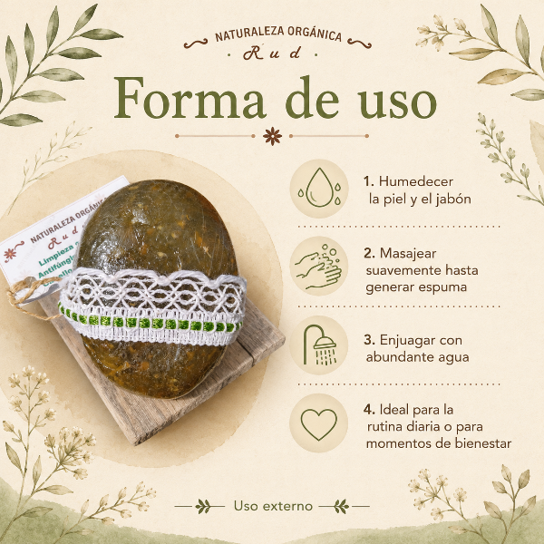Producto - Jabón de Ruda Natural - Limpieza Energética y Bienestar - 3
