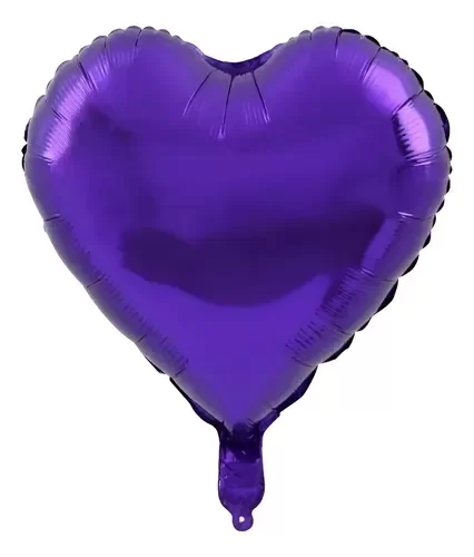 Producto - Globo corazón metalizado 18" (45cm) color violeta x10un