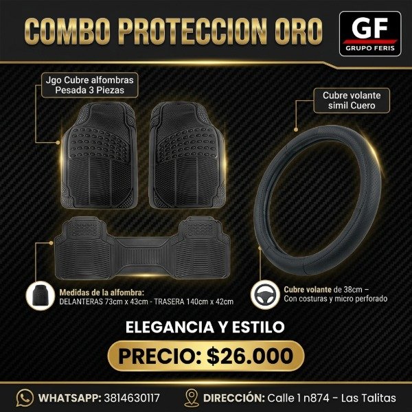 Producto - Combo ORO - Cubre volante simil CUERO + Cubre alfombra pesada - 0