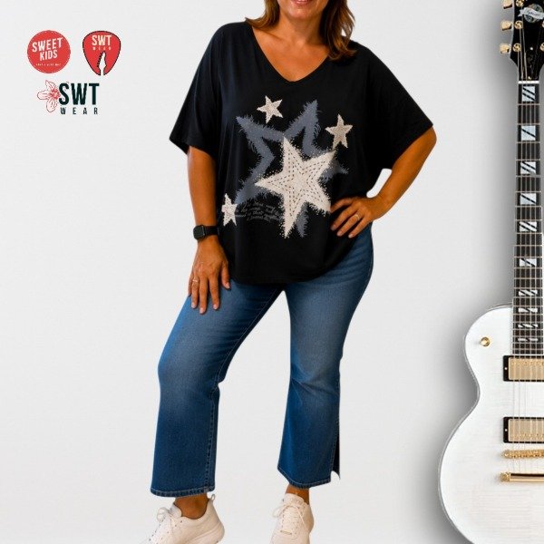 Producto - Remerón Star Strass Viscosa hasta Talle 7 Manga Corta