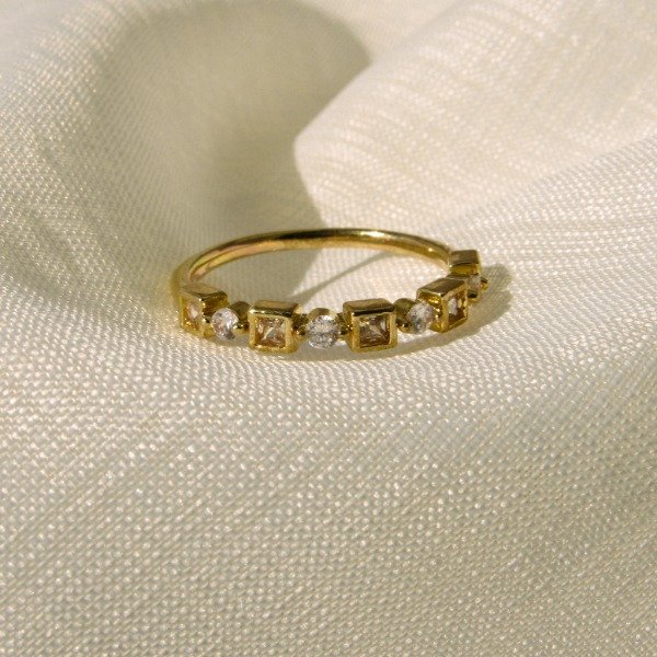 Producto - Anillo fino cubics círculo y cuadrado