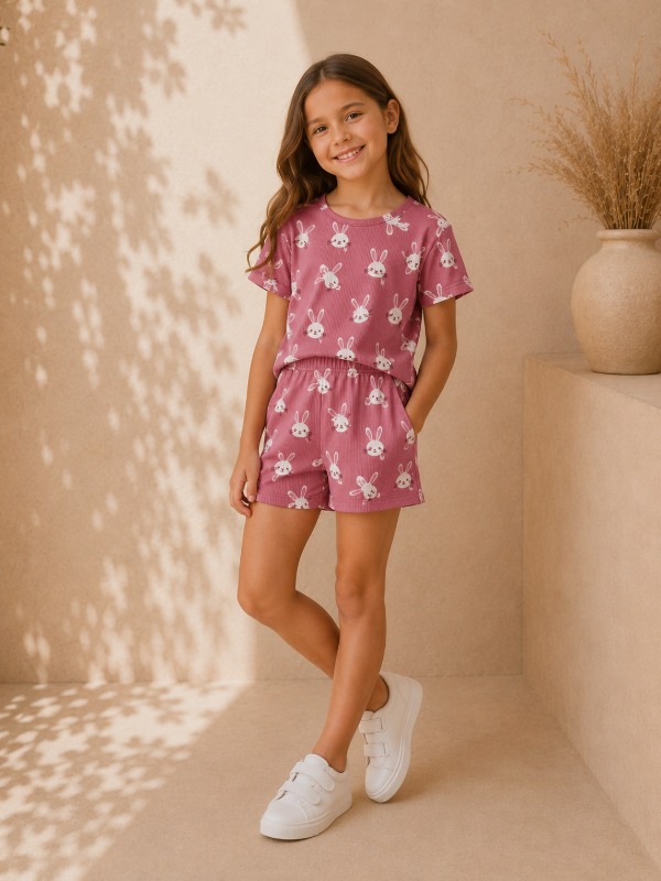 Producto - Conjunto Short + Remera Morley Conejitos