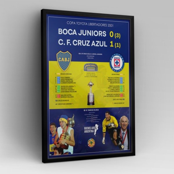 Producto - Cuadro Boca Juniors vs. Cruz Azul Libertadores 2001