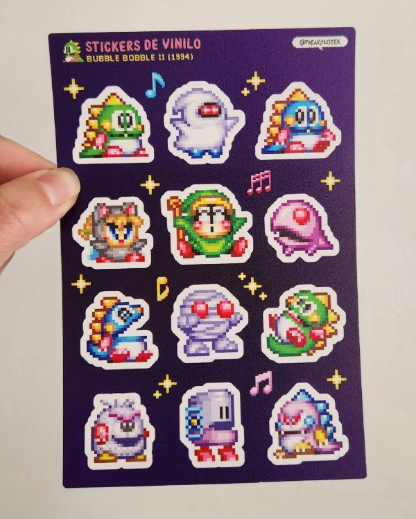 Producto - Plancha Stickers "Bubble Bobble" - 0