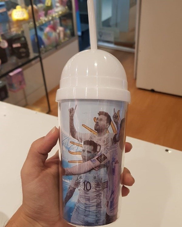 Producto - Vaso de Plástico Reforzado diseño argentina con sorbete