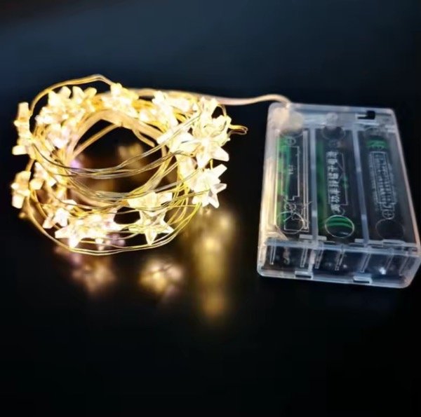 Producto - Guirnalda 50 LEDS Alambre estrella transparente 5 mts
